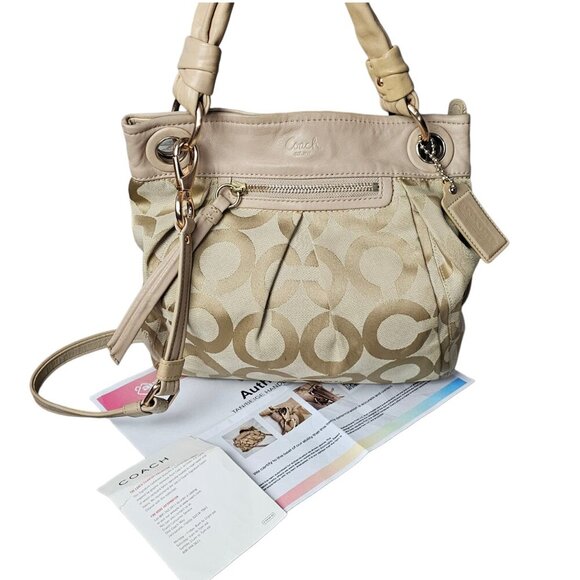 Coach Vintage Parker Op Art Canvas Leather Hobo Hippie Shoulder Bag COA - Picture 8 of 16